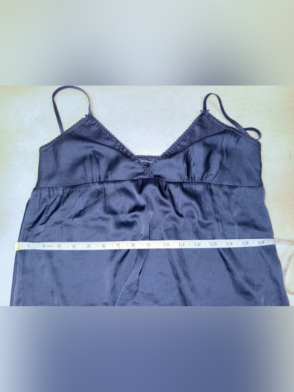 Brandy Melville Navy Satin Babydoll Cami Coquette Y2K Balletcore Top Small - Picture 12 of 12